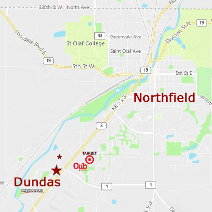 Self Storage Dundas is located at 709 Schilling Drive in Dundas, MN 55019. On the west side of State Highway 3 at Rice County Road 1 on the north end of Dundas, Minnesota, just south of Northfield.